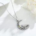 wholesale 925 Sterling Silver Yellow Crystal Wolf Moon Necklace Gift for Her-0-4