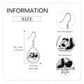 wholesale 925 Sterling Silver Panda Bear Teardrop Dangle Earrings for Women and Girls-0-4