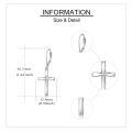 wholesale 925 Sterling Silver Cross Drop Earrings White Gold Plated Polished Lever Back For Women-0-4
