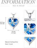 wholesale TOUPOP Gifts For Mom 925 Sterling Silver Mother And Daughters/sons Hands Necklace Blue Heart Crystal Jewelry Mothers Day Birthday Gifts For Women -0-1