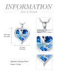 TOUPOP Sterling Silver Blue Crystal Mother And Children Hands Heart Necklace-0-1