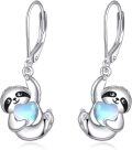 wholesale 925 Sterling Silver Heart-Shaped Sloth Drop Earrings Gift for Her-0-0