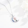 wholesale 925 Sterling Silver Moon Soccer Player Pendant Necklace for Women Girls Sport Gift-0-1