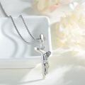 wholesale 925 Sterling Silver Crucifix Cross Jesus Christ Medal Pendant Necklace-0-1
