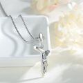 wholesale 925 Sterling Silver Crucifix Cross Jesus Christ Medal Pendant Necklace-0-1