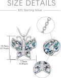 wholesale TOUPOP Butterfly Urn Necklace For Ashes S925 Sterling Silver Abalone Shell Pendant Necklaces Cremation Jewelry W/funnel Filler Keepsake Memorial Jewelry Butterfly Gifts For Women -0-4