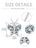 TOUPOP Sterling Silver Abalone Shell Butterfly Urn Necklace For Ashes-0-4