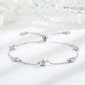wholesale 925 Sterling Silver Adjustable Anklet with Stars and Flowers for Women-0-1
