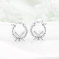 wholesale 925 Sterling Silver Metal Sports Hoops with Crystal Balls - Soccer Baseball Tennis  for Her-0-3