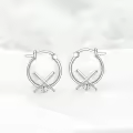 wholesale 925 Sterling Silver Metal Sports Hoops with Crystal Balls - Soccer Baseball Tennis  for Her-0-3