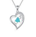 wholesale 925 Sterling Silver Turquoise Heart Key Pendant Necklace for Women-0-0
