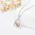 wholesale 925 Sterling Silver Heart-Shaped CZ Cat Pendant Necklace-0-1