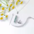 TOUPOP Silver Turquoise Bar Urn Necklace-0-1