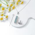 TOUPOP Silver Turquoise Bar Urn Necklace-0-1