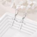 wholesale 925 Sterling Silver Cross Dangle & Drop Earrings with Engraved Message for Women-0-3