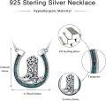 wholesale 925 Sterling Silver Turquoise Western Horseshoe Cowboy Boot Cactus Pendant Necklace for Women-0-3