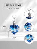 wholesale TOUPOP Cremation Jewelry Moon And Stars/dolphin/hummingbird Urn Necklace Sterling Silver Heart Crystal Pendant For Ashes Keepsake Memorial Cremation Jewelry Gift For Woman Men -0-4