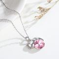 wholesale 925 Sterling Silver Cat Mom Baby Sleeping With Yellow Crystal Pendant Necklace-0-83