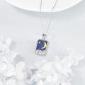 wholesale 925 Sterling Silver Lapis Lazuli Crescent Moon & Star Pendant Necklace for Men/Women Norse Pagan -0-2