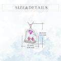 wholesale 925 Sterling Silver Pink Heart Axolotl Charm Pendant Necklace for Women-0-3