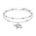 wholesale 925 Sterling Silver Elephant Charm Heart Beaded Ankle Anklet for Women Gifts-0-0