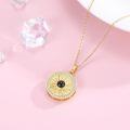 wholesale Gold 925 Sterling Silver Round Pendant with CZ Stones & Black Pearl - Sun Design Necklaces for Women-0-1