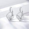 wholesale 925 Sterling Silver Pink Angel Wing Rabbit Hoop Earrings for Women Gifts-0-23