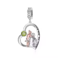 wholesale 925 Sterling Silver Family Love Charm Bracelet Wholesale for Daughter Mother Lover - Birthday Valentine's Day Gifts-05-08-August