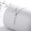 wholesale 925 Sterling Silver Faith Script Cross Pendant Necklace for Women-0-2