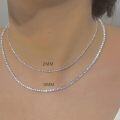 wholesale Sterling Silver Cubic Zirconia Simulated Diamond Tennis Necklace 14 26 -0-38