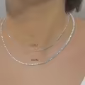 wholesale 925 Sterling Silver Green Cubic Zirconia Tennis Necklace 14-26 Chain Length  for Women and Men-0-38