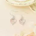 TOUPOP Sterling Silver Rose Heart Butterfly Initial M Letter Drop Dangle Earrings-0-2