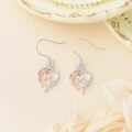 TOUPOP Sterling Silver Rose Heart Butterfly Initial M Letter Drop Dangle Earrings-0-2