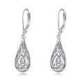 wholesale 925 Sterling Silver Celtic Knot Teardrop Earrings-0-0