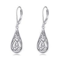 wholesale 925 Sterling Silver Celtic Knot Teardrop Earrings-A style-celtic earrings