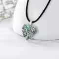wholesale 925 Sterling Silver Heart Tree of Life Pendant on Black Leather Cord Necklaces Wholesale for Women-0-2