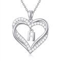 TOUPOP Sterling Silver Heart Initial A-Z Letter Pendant Necklace Gift-0-0
