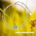 wholesale 925 Sterling Silver Nature Style Butterfly Charm Link Bracelet Adjustable Anklet for Women Anniversary Jewelry Birthday Gifts-0-4