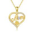 wholesale 14K Gold Sunflower Heart Mom Pendant Necklace for Women - Gift for Mom Wife Grandmother-0-0