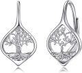 wholesale 925 Sterling Silver Tree of Life Leverback Earrings - Elegant  for Women-0-0