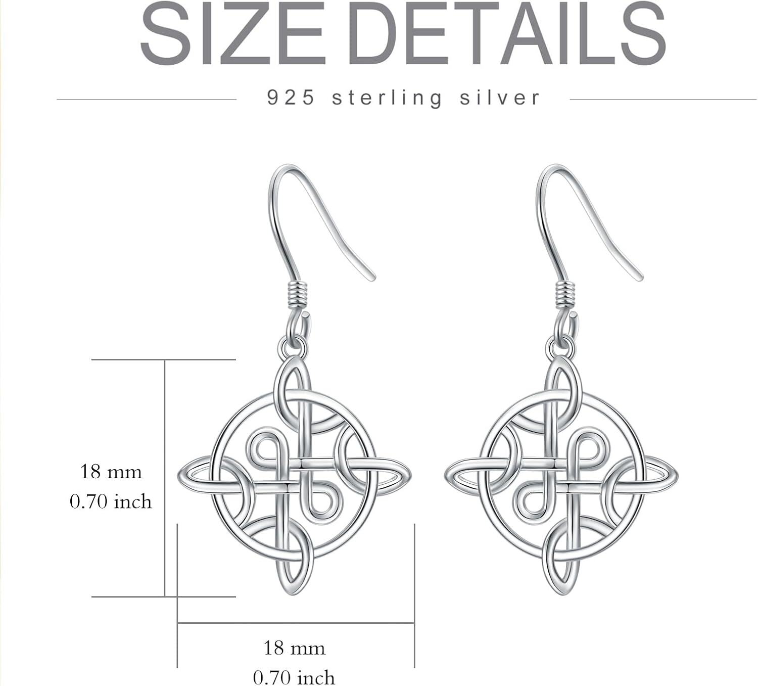 wholesale 925 Sterling Silver Celtic Knot Drop Earrings - Irish s for Women-0-3