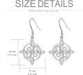 wholesale 925 Sterling Silver Celtic Knot Drop Earrings - Irish s for Women-0-3