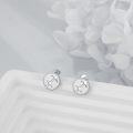 wholesale 925 Sterling Silver White Opal Pisces Zodiac Constellation Stud Earrings 8mm-0-2