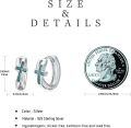 wholesale 925 Sterling Silver Cross Turquoise Hoop Earrings for Women Men Hypoallergenic s-0-3