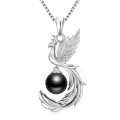 TOUPOP Sterling Silver Black Pearls Necklace Women's Jewelry Gifts-0-0