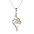 TOUPOP Sterling Silver Heart Pendant Necklace Jewelry Gifts For Mom Grandma-0-0