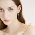 wholesale 925 Sterling Silver Hypoallergenic Red Heart & Spider Web Dangle Hoop Earrings for Women-0-3