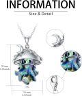 wholesale 925 Sterling Silver & Abalone Shell Cute Ghost Pendant Necklace, Halloween Christmas Birthday Gift-0-2