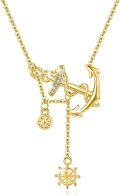 wholesale 925 Sterling Silver & Cubic Zirconia Anchor Necklace for Women - Nautical Jewelry Gift with Adjustable Chain, Hypoallergenic, 24mm Pendant-0-0