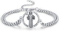wholesale 925 Sterling Silver Saint Benedict Pray for Us Charm Bracelet-Style A-St Benedict